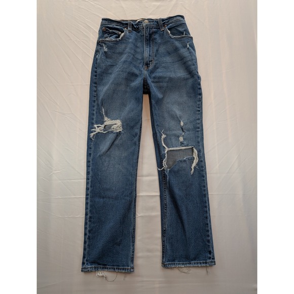 Abercrombie & Fitch Denim - Abercrombie & Fitch Curve Love Ultra High Rise Ankle Straight Jeans 26